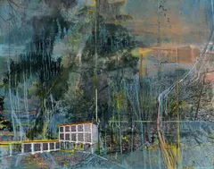 Ina Bierstedt, "Landschaft", 2007, Öl und Acryl auf Leinwand