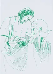 Markus Uhr, Nach Caravaggio #2, 2007, Filzstift auf Papier