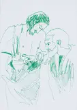 Markus Uhr, Nach Caravaggio #2, 2007, Filzstift auf Papier