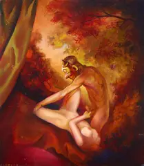 Steve Viezens, "Müllers Lust", 2011, Öl auf MDF-Platte