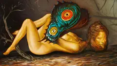 Steve Viezens, Nachtschwärmer, 2014, Öl und Eitempera auf Leinwand auf Holz
