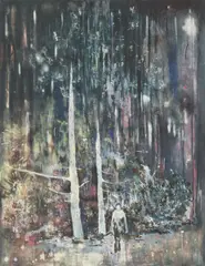 Miriam Vlaming, "Waldweg", 2007, Eitempera auf Leinwand