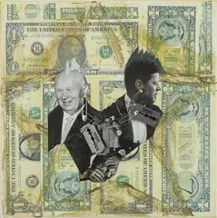 Herbert Volkmann, "The return of the dead Kennedys", 2008, Collage auf Leinwand