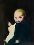 Steffi Weigel, "Mädchen mit Puppe", 2009, Öl auf Leinwand