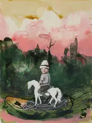 Steffi Weigel, Schlachtenbummler, 2009, Mischtechnik auf Papier