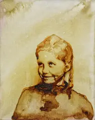 Steffi Weigel, In Memoriam, 2008, Schellack und Tusche auf Leinwand