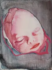 Steffi Weigel, Malou, 2008, Aquarell auf Kreidegrund auf Holz