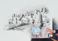 Irene Bisang, "monuments of hapiness", 2009, Bleistift und Buntstift auf Papier