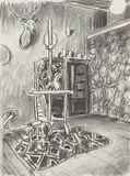 Matthias Weischer, Ohne Titel, 2008, Kohle auf Papier