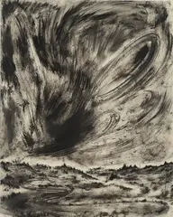 Eric Winarto, Blackbird 8, 2013, Ölkreide und Tusche auf Papier