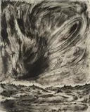 Eric Winarto, Blackbird 8, 2013, Ölkreide und Tusche auf Papier