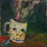 "vorgestern" by Marlon, Bornstück, Fritz und Meschenmoser, Sebastian Wobst, 2009, Öl auf Leinwand, sold Mar 2020