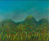 Christoph Blawert, "Wilde Wiese", 2011, Öl auf Leinwand