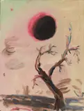 Fritz Bornstück, "Black hole moon", 2012, Öl auf Leinwand