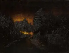 Peter Buechler, Ohne Titel (Wald), 2010, Objet trouvé/Öl auf Holz