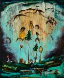 Lukas Bugla, Bei den grünen Hagelkörnern, 2011, Öl auf Holz