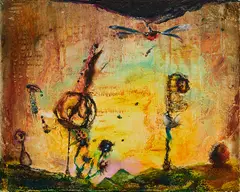 Lukas Bugla, Hilltopfly, 2011, Öl auf Holz