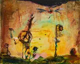 Lukas Bugla, Hilltopfly, 2011, Öl auf Holz
