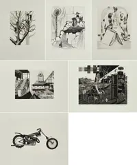 Mappenwerk, "Die Schwarze Zunge: radierungen fünf", 2011, 16 Radierungen auf Hahnemühle