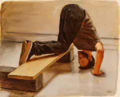 "Battesimo" by Manuele Cerutti, 2012, Öl auf Holz, sold Oct 2020