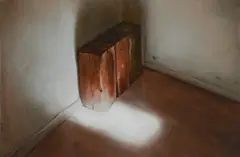 Manuele Cerutti, Three Logs in a Corner, 2011, Öl auf Leinwand