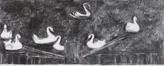 Ohne Titel (Carousel) by Olga Chernysheva, 2013, Kohle auf Papier, sold Oct 2020