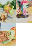 Carlos De los Ríos, Ohne Titel (3-teiliges Werk), 2009, Aquarell auf Holz