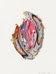 Birgit Dieker, Ohne Titel, 2011, Textilcollage auf Pappe