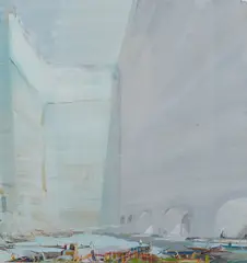 Jörg Ernert, "Nach Piranesi "Engelsburg" ohne Burg", 2015, Acryl auf Papier