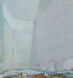 Jörg Ernert, "Nach Piranesi "Engelsburg" ohne Burg", 2015, Acryl auf Papier
