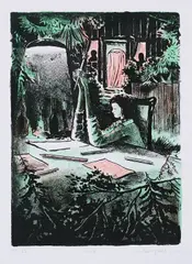 "Helia" by Tilo Baumgartel, 2013, Farblithografie auf Papier, sold Jan 2021