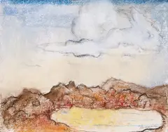 Spring Cloud by Leiko Ikemura, 2016, Pastell auf Papier, sold Oct 2020