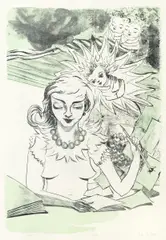 "Kuß" by Rosa Loy, 2011, Farblithografie auf Hahnemühle (Wasserzeichen), sold Oct 2019