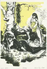 Rosa Loy, "Honig", 2011, Farblithografie auf Bütten