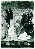 Rosa Loy, "Fünf Perlen", 2011, Lithografie auf Hahnemühle (Wasserzeichen)