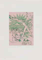 "Transport" by Rosa Loy, 2007, Farbradierung auf Büttenpapier, sold Oct 2019