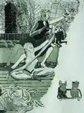 Rosa Loy, "Tau-Schlange", 2007, Farbradierung auf Velin