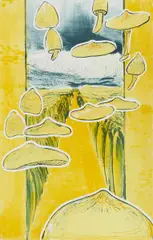 "Pilze" by Rosa Loy, 1998, Farblichtdruck auf leichtem Karton, sold Oct 2019