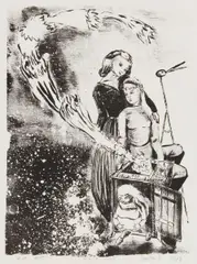 "Sputnik" by Rosa Loy, 2012, Lithografie auf Bütten, sold Oct 2019