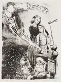 Rosa Loy, "Sputnik", 2012, Lithografie auf Bütten