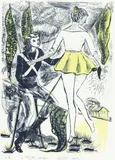 Rosa Loy, "Flaggen sortieren", 2012, Farblithografie auf Bütten
