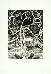 "Blume" by Rosa Loy, 2012, Radierung auf Bütten, sold Oct 2019