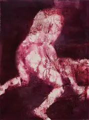 "Fight - Liebeskampf" by Dieter Mammel, 2004/2005, Tusche auf Leinwand, sold Mar 2021
