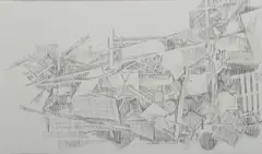 Lada Nakonechna, From left to right 13, 2015, Grafit auf Papier