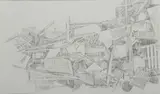 Lada Nakonechna, From left to right 13, 2015, Grafit auf Papier
