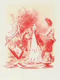 Neo Rauch, "Waldbrand", 2009, Farbkreide- und Tuschelithografie auf Hahnemühle Alt Worms