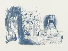 Übertage by Neo Rauch, 2009, Kreidelithografie auf Hahnemühle Alt Worms, sold Oct 2019