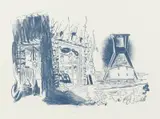Neo Rauch, Übertage, 2009, Kreidelithografie auf Hahnemühle Alt Worms