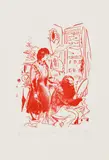 Neo Rauch, "Schnitt", 2009, Farbkreide- und Tuschelithografie auf Bütten
