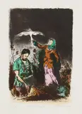 Neo Rauch, "Erdarbeit", 2011, Farbkreide- und Tuschelithografie auf Hahnemühle Alt Worms